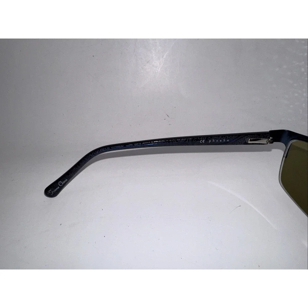 Phoebe P285 NAV Eyeglasses Frames Navy Blue Semi Rimless Rhinestone 54-17-135